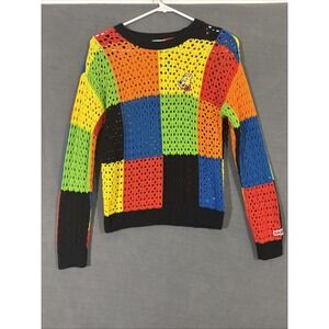 Granny Square Crochet Sweater Haribo Gummy Bear Women's XS New JC Penney‎ Collab